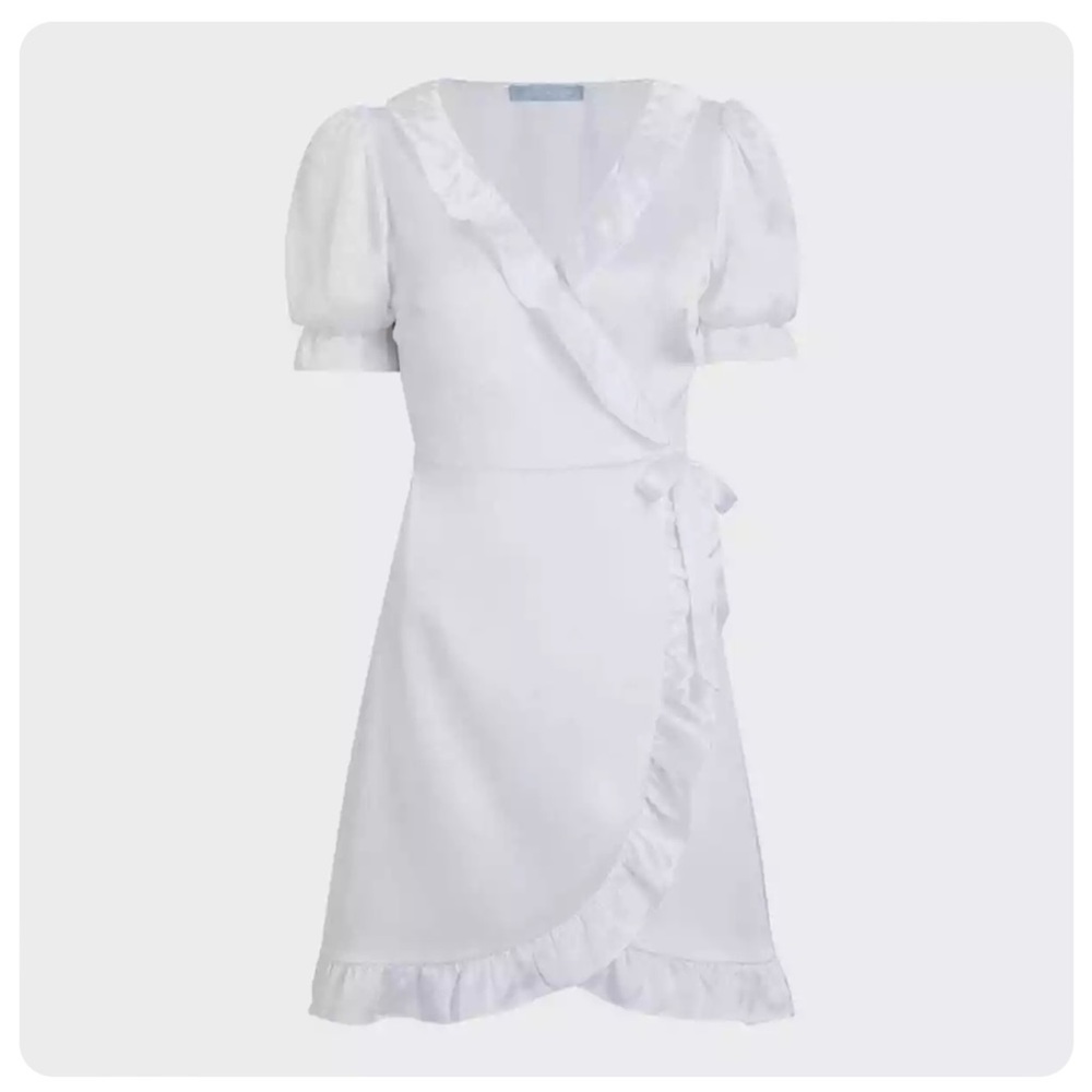 Hill House Nima Silk Ruffle Wrap Bridal Robe